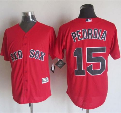 Men's Majestic Boston Red Sox #15 Dustin Pedroia Authentic Green