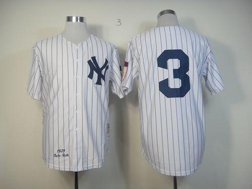 New York Yankees Babe Ruth #3 Mitchell & Ness 1929 Gray Road Authentic  Jersey